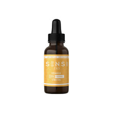 Load image into Gallery viewer, A two-pack of Sensi 500mg CBD Broad-Spectrum Tincture Oil (30ml each) bottles, labeled "Orange" and featuring an orange and white design with hexagonal patterns. Each bottle includes a dropper and is made from organically cultivated hemp by the brand Sensi CBD.