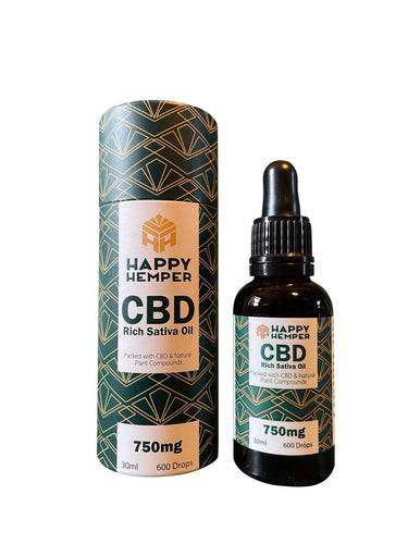 Happy Hemper 750mg Cold Pressed CBD Oil - 30ml - Associated CBD